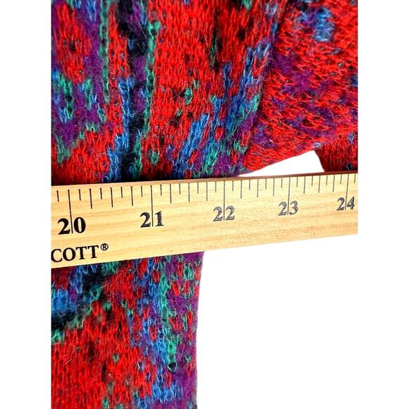 Vintage I.B. Diffusion Knit Cardigan Womens M Red Paisley Sweater Art Western - Picture 5 of 7